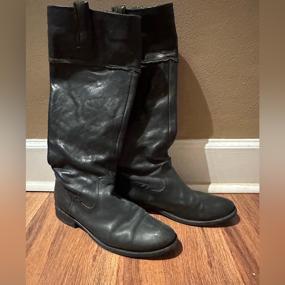 Frye Tall Riding Boots, women’s size 8, black leather